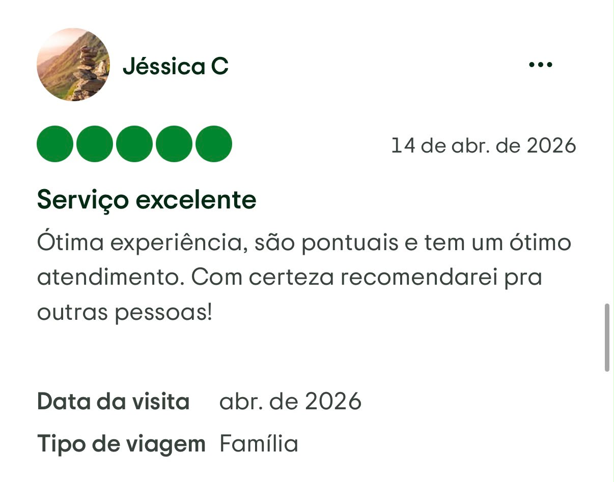 Avaliação de cliente da Plena Turismo